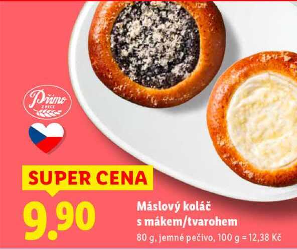 Máslový koláč s mákem/tvarohem, 80 g