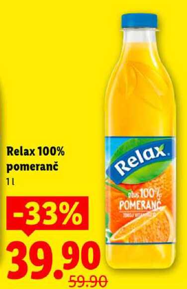 Relax 100% pomeranč, 1 l