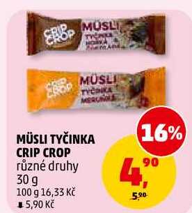 MÜSLI TYČINKA CRIP CROP, 30 g