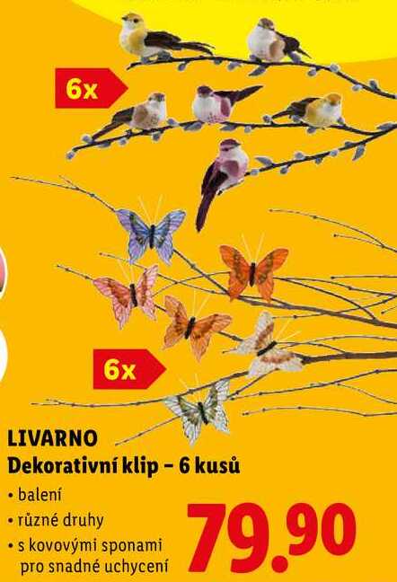 Dekorativní klip - 6 kusů 