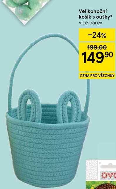 Velikonoční košík s oušky více barev 