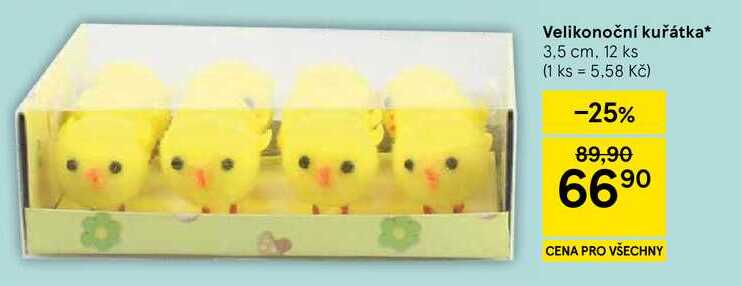 Velikonoční kuřátka, 3,5 cm, 12 ks 