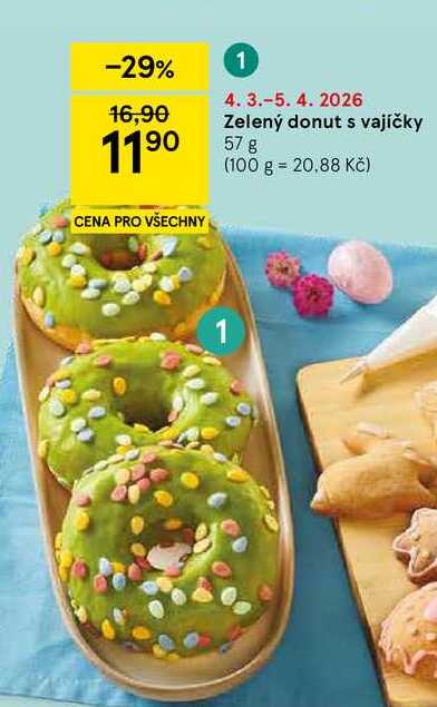 Zelený donut s vajíčky, 57 g  