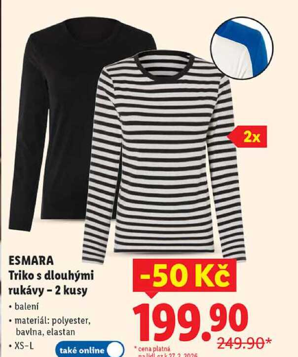 Triko s dlouhými rukávy - 2 kusy