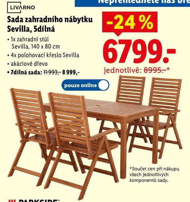 Sada zahradního nábytku Sevilla, 5dílná 