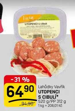 UTOPENCI S CIBULÍ 520 g/PP 312 g 
