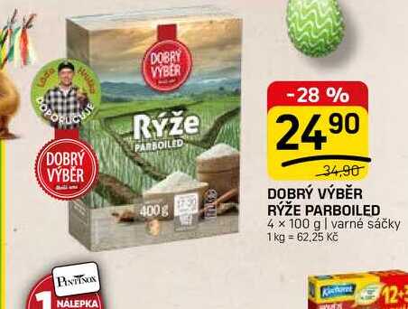DOBRÝ VÝBĚR RÝŽE PARBOILED 4 x 100 g