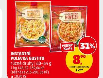 INSTANTNÍ POLÉVKA GUSTITO, 60-64 g 