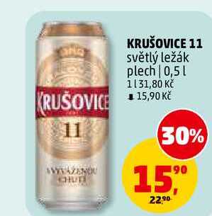 KRUŠOVICE 11 světlý ležák plech, 0,5 l