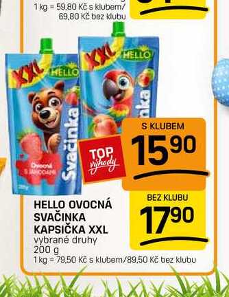 HELLO OVOCNÁ SVAČINKA KAPSIČKA XXL vybrané druhy 200 g 