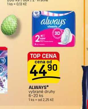 ALWAYS vybrané druhy 6-20 ks 