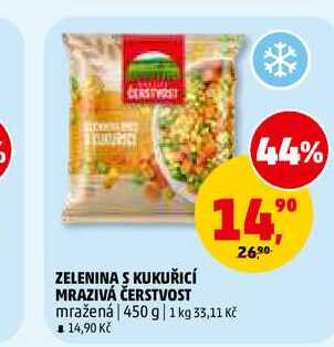 ZELENINAS KUKUŘICÍ MRAZIVÁ ČERSTVOST, 450 g 