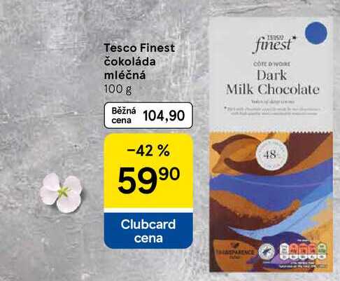 Tesco Finest čokoláda mléčná, 100 g  