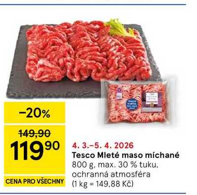Tesco Mleté maso míchané, 800 g 