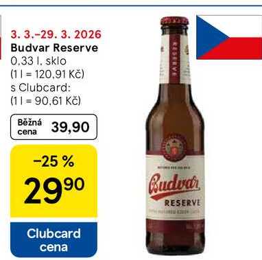 Budvar Reserve, 0.33 l, sklo 