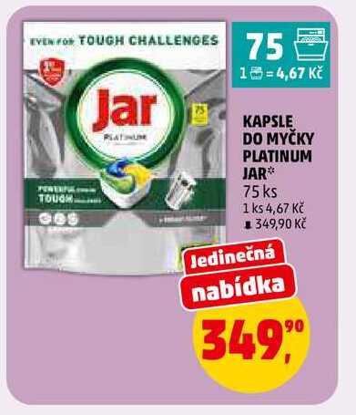 KAPSLE DO MYČKY PLATINUM JAR, 75 ks