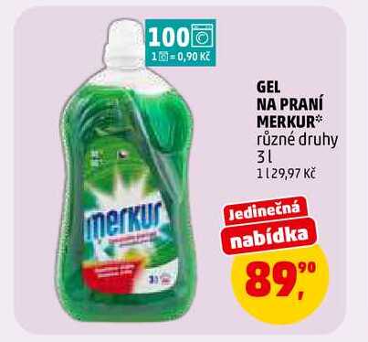 GEL NA PRANÍ MERKUR, 3 l