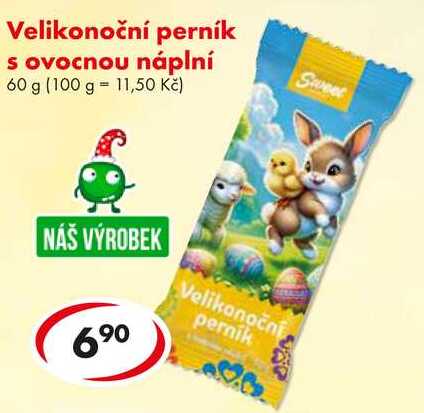 Velikonoční perník s ovocnou náplní, 60 g 