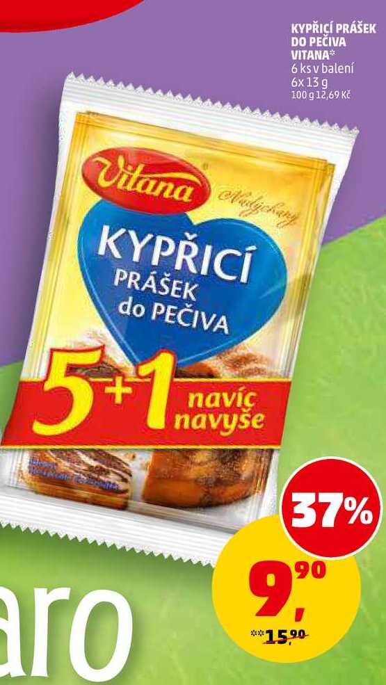 KYPŘICÍ PRÁŠEK DO PEČIVA VITANA, 6x 13 g 