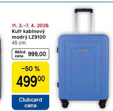 Kufr kabinový modrý LZ9100, 45 cm 