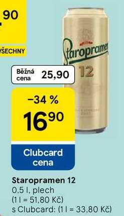 Staropramen 12, 0.5 l, plech  