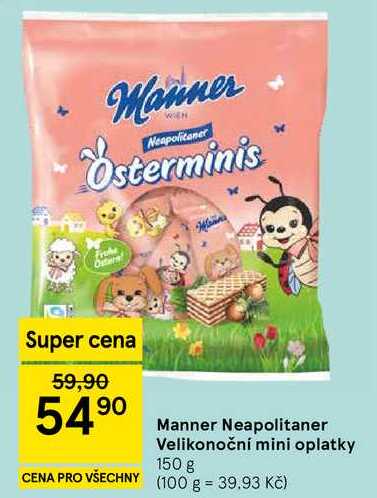 Manner Neapolitaner Velikonoční mini oplatky, 150 g 