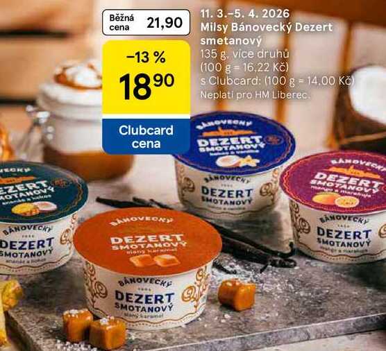 Milsy Bánovecký Dezert smetanový, 135 g, více druhů 