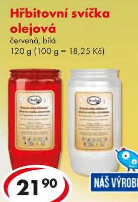 Hřbitovní svíčka olejová, 120 g 