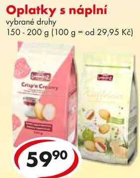 Oplatky s náplní, 150-200 g 