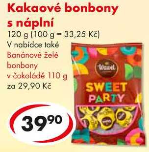 Kakaové bonbony s náplní, 120 g 