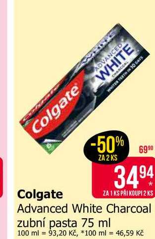 Colgate  Advanced White Charcoal zubní pasta 75 ml 