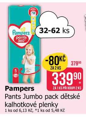 Pampers Pants Jumbo pack dětské kalhotkové plenky 32-62ks