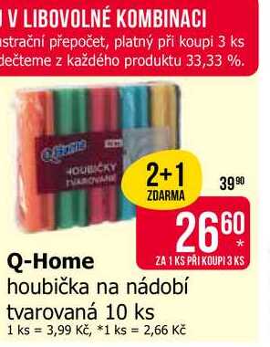 Q-Home houbička na nádobí tvarovaná 10 ks