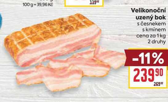 Velikonoční uzený bok s česnekem s kmínem cena za 1kg