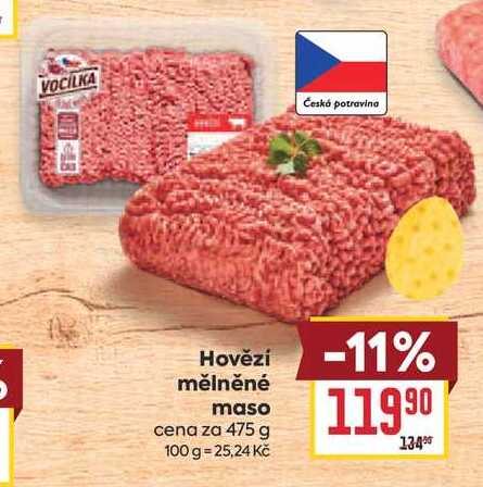 Hovězí mělněné maso cena za 475 g