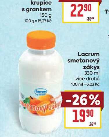 Lacrum smetanový zákys 330 ml 