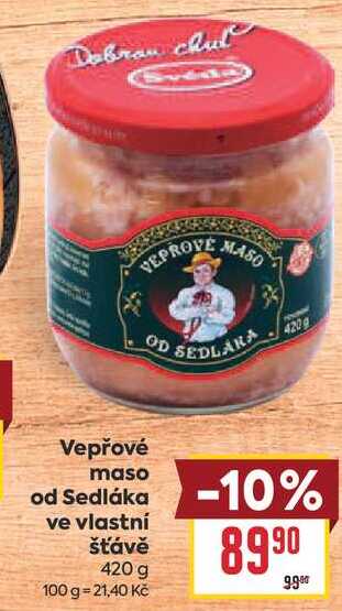 Vepřové maso od Sedláka ve vlastní šťávě 420 g