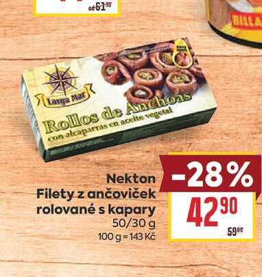 Nekton Filety z ančoviček rolované s kapary 50/30 g