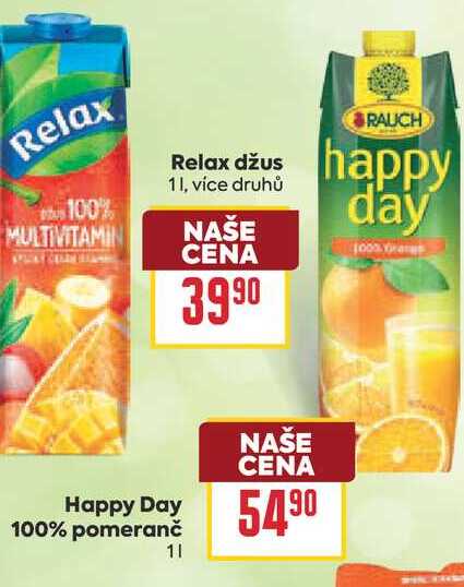 Happy Day 100% pomeranč 1l