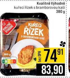 Kvalitně Výhodně kuřecí řízek s bramborovou kaší 380 g