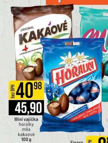 Mini vajíčka horalky mila kakaové 100 g 