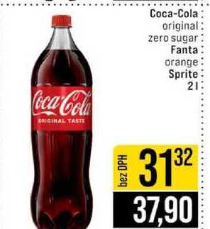 Coca-Cola original zero sugar Fanta orange Sprite 2l