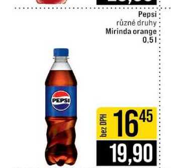 Pepsi různé druhy Mirinda orange 0,5l