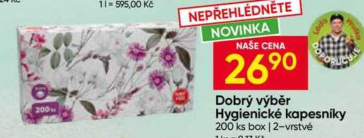 Dobrý výběr Hygienické kapesníky 200 ks box 