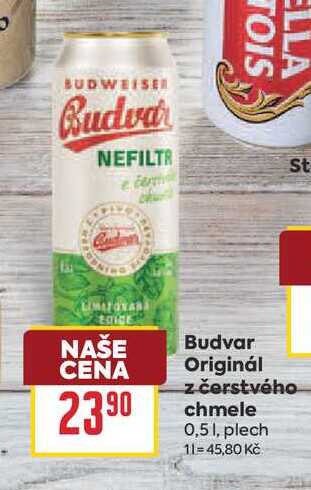 Budvar Originál z čerstvého chmele 0,51, plech 