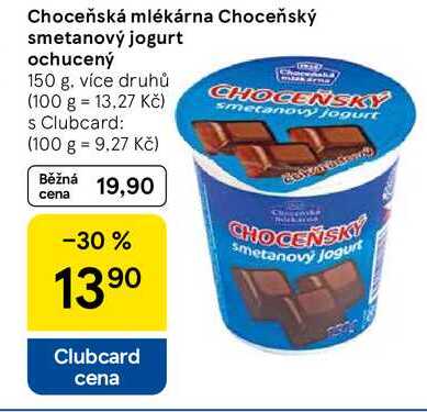 Choceňská mlékárna Choceňský smetanový jogurt ochucený, 150 g   