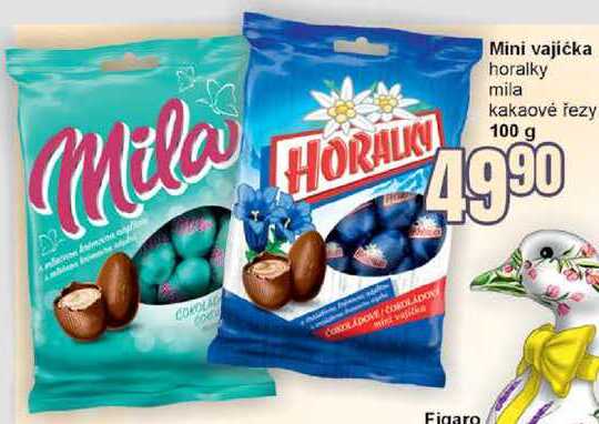 Mini vajíčka horalky mila kakaové řezy 100g