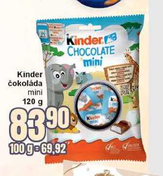 Kinder čokoláda mini 120 g 