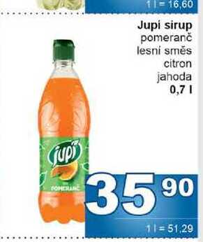 Jupi sirup pomeranč lesní směs citron jahoda 0,7l