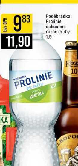 Poděbradka Prolinie ochucená různé druhy 1,5l